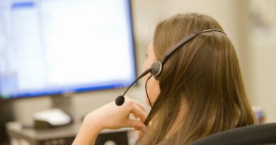 A photo of a call center representative taken from behind, used in a post about Operative Intelligence
