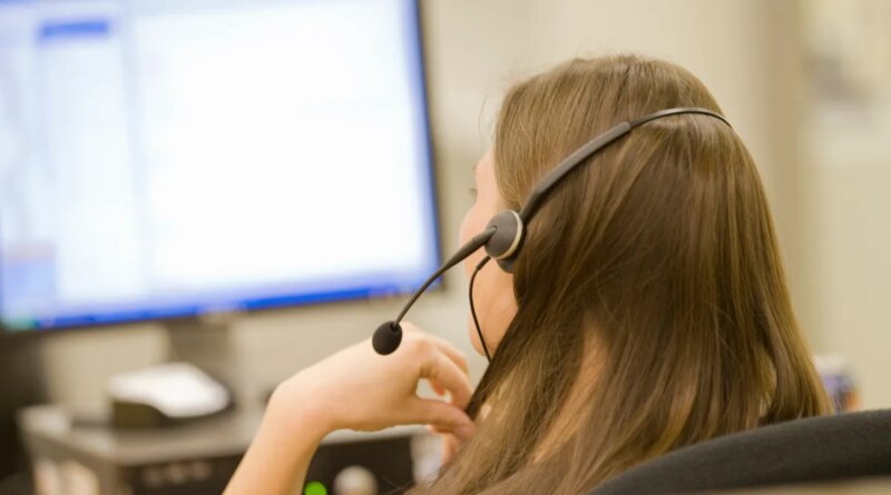 A photo of a call center representative taken from behind, used in a post about Operative Intelligence