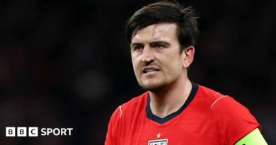 Harry Maguire in action for England