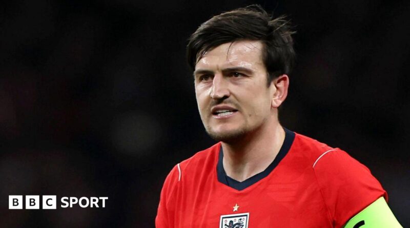 Harry Maguire in action for England