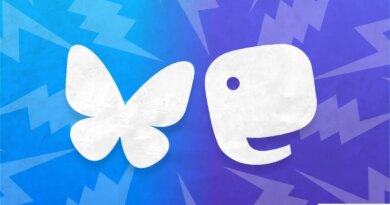 Bluesky and Mastodon logos