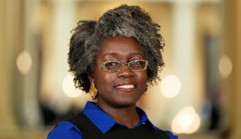 Georgia state Rep. Jasmine Clark, D-Lilburn and candidate for Congress poses for a portrait for the Associated Press