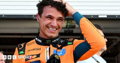 McLaren's Lando Norris during Miami Grand Prix sprint qualifying