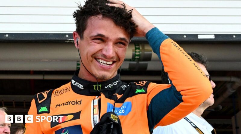 McLaren's Lando Norris during Miami Grand Prix sprint qualifying