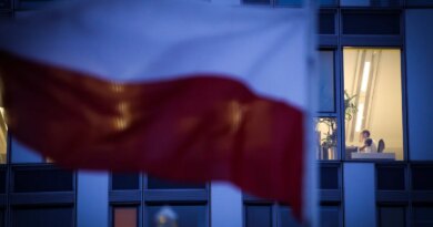 People are seen in the offices of Huawei Poland in Warsaw, Poland on January 12, 2018.