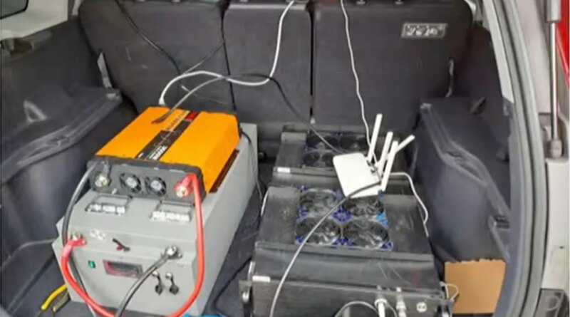 a photo of an SMS blaster in the back of a van, as shown by Toronto Police as an example in a recent case.