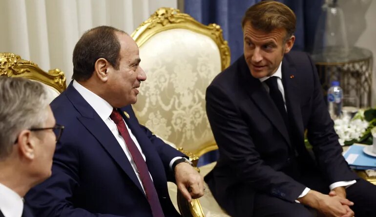 Emmanuel Macron began his three-country tour with a visit to Egypt