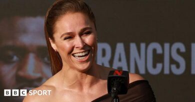Ronda Rousey at a news conference to promote her bout with Gina Carano