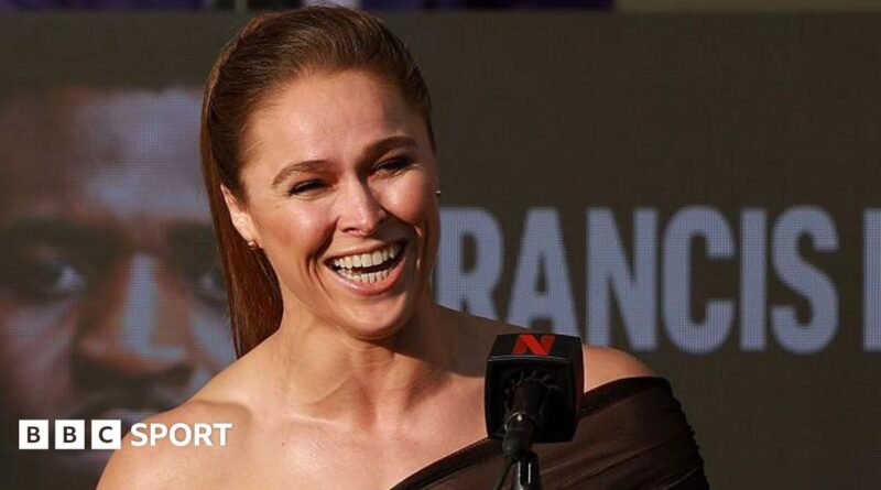 Ronda Rousey at a news conference to promote her bout with Gina Carano