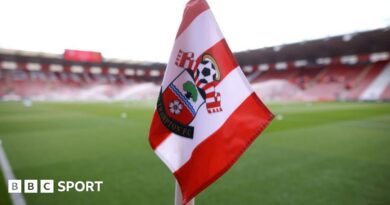 A Southampton corner flag at St Mary's Stadium