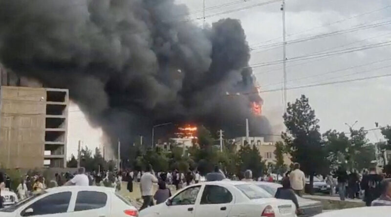 Ten hurt in fire at shopping centre west of Tehran, Iranian media says