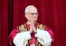 Pope Leo XIV, Robert Prevost arrives on the main central loggia balcony of the St Peter's Basilica for the first time.