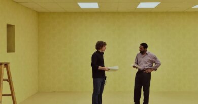 A photo of Kane Parsons and Chiwetel Ejiofor on the set of "Backrooms."