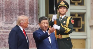 Xi Jinping with Donald Trump at the Great Hall of the People.