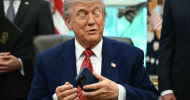 US President Donald Trump speaks after signing executive orders in the Oval Office of the White House in Washington, DC, on May 23, 2025.