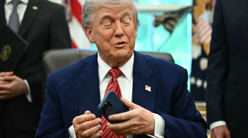 US President Donald Trump speaks after signing executive orders in the Oval Office of the White House in Washington, DC, on May 23, 2025.