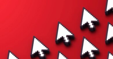 a bunch of pixelated mouse cursors on a red background