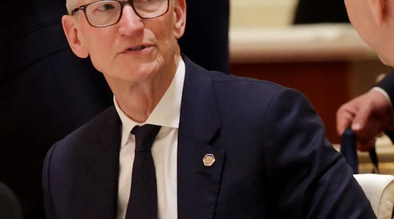 Apple CEO Tim Cook attends a state banquet hosted by Chinese President Xi Jinping at the Great Hall of the People on May 14, 2026 in Beijing, China. Both President Trump and President Xi addressed ways to enhance bilateral economic cooperation and investment, and agreed that Iran should not be allowed to have a nuclear weapon. According to Chinese state media, Xi emphasized the importance of the Taiwan issue, and that a mishandling could sour U.S.-China relations.