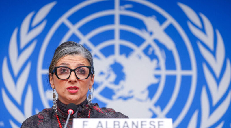 US puts UN expert Albanese back on list of sanctioned individuals, Treasury website shows