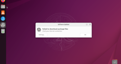 A screenshot showing that an attempt to update the Ubuntu operating system failed, amidst a DDoS attack targeting the Linux-based operating system.