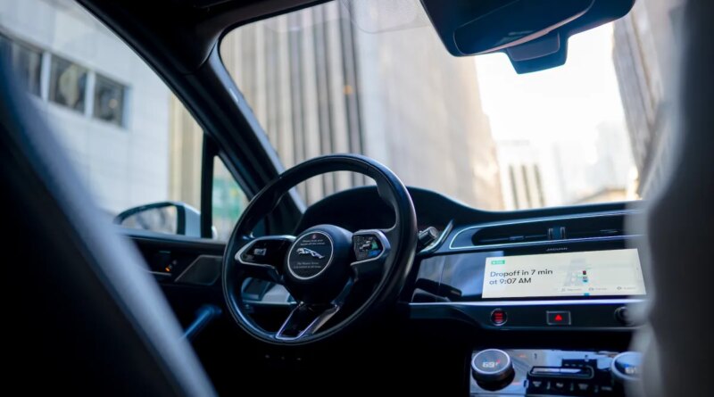 The interior of a Waymo robotaxi