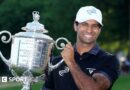 Aaron Rai with the US PGA Championship trophy