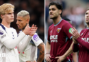 Tottenham and West Ham players applaud their fans