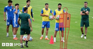 Members of the Iran squad pictured training for the World Cup in Antalya
