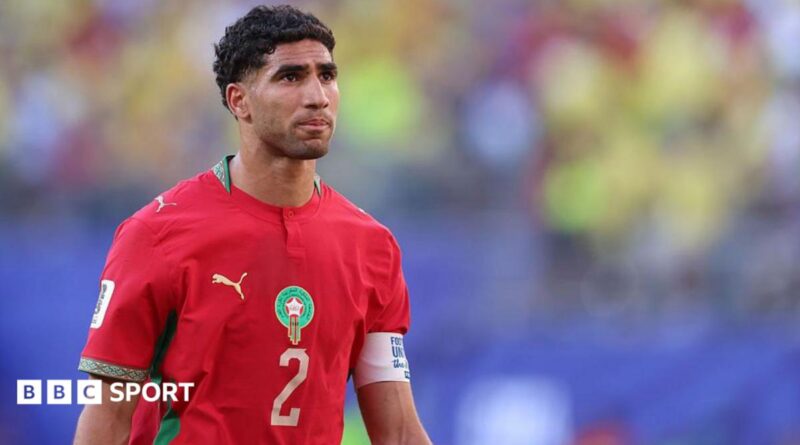Achraf Hakimi pictured in Morocco kit