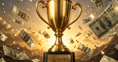 Victory, winner, dollars, dollar signs