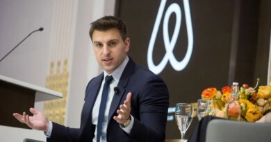 Brian Chesky, chief executive officer and co-founder of Airbnb Inc., speaks during an Economic Club of New York luncheon at the New York Stock Exchange