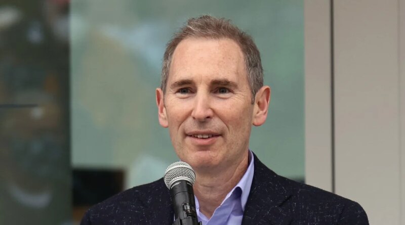 Andy Jassy the CEO of Amazon speaks at the ceremonial ribbon cutting prior to tomorrow's opening night for the NHL's newest hockey franchise the Seattle Kraken at the Climate Pledge Arena on October 22, 2021 in Seattle, Washington