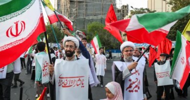 TEHRAN, IRAN - JUNE 12: People from Tehran province gather in support and allegiance to Iranian Supreme Leader Mojtaba Khamenei, while holding Iranian flags and images of both the new and former leaders of Iran, on June 12, 2026 at Palestine Square in Tehran, Iran. (Photo by Majid Saeedi/Getty Images)