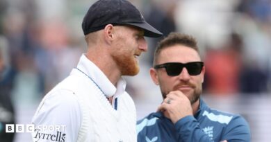 England Test captain Ben Stokes (left) and head coach Brendon McCullum (right)