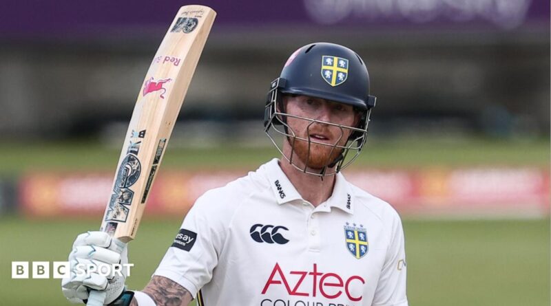 England captain Ben Stokes batting for Durham