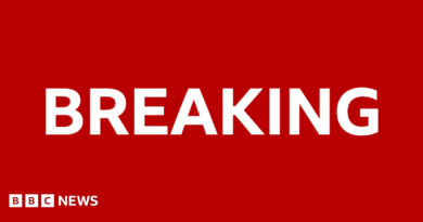 BBC breaking news image, with the word "breaking" against a red background
