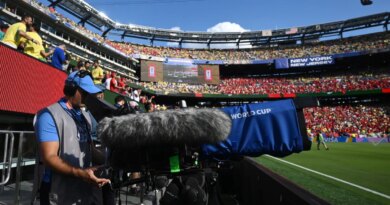 Cameramen TV during the FIFA World Cup 2026 Group C match between Brazil and Morocco at New York New Jersey Stadium on June 13, 2026 in East Rutherford, New Jersey.