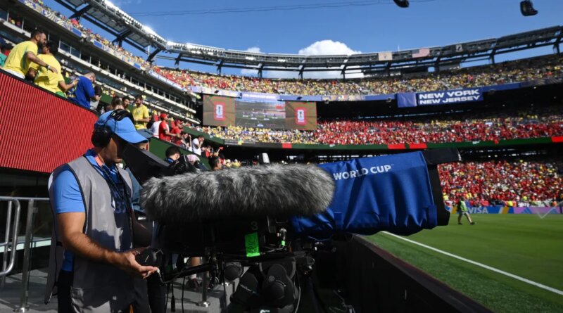Cameramen TV during the FIFA World Cup 2026 Group C match between Brazil and Morocco at New York New Jersey Stadium on June 13, 2026 in East Rutherford, New Jersey.
