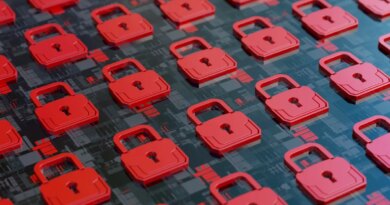 Cybersecurity concept red padlocks