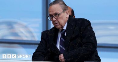 West Ham's joint-chair David Sullivan looks on from the stands prior to the team's game against Everton at London Stadium in April 2026
