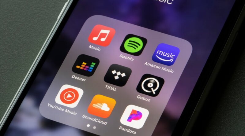 Assorted Music Apps on smartphone screen