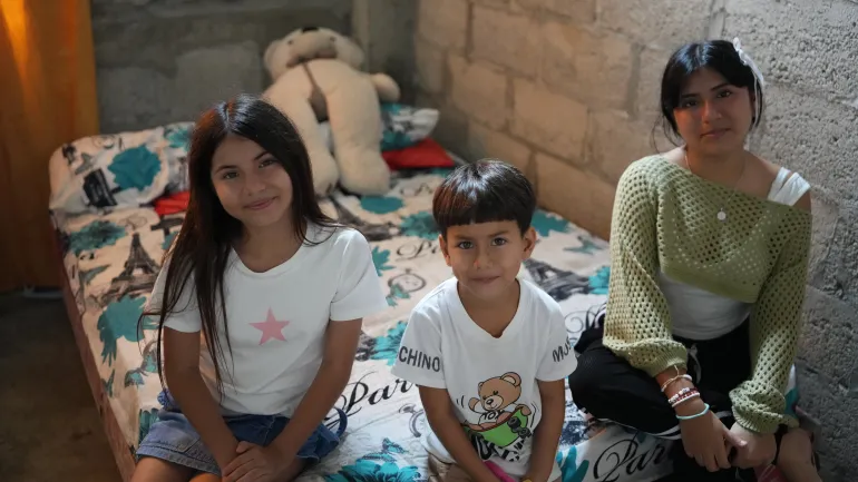 The three children of Jonathan Villon in Ecuador