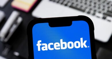 photo illustration of Facebook logo is seen displayed on a smartphone.