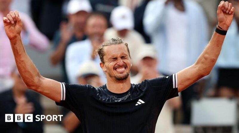 Alexander Zverev of Germany celebrates victory over Flavio Cobolli of Italy