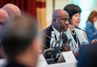 Evans Njewa, on behalf of the Least Developed Countries Group, addresses the 71st GEF Council Meeting. Credit: IISD_ENB