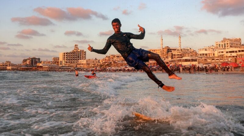Gaza's surfers seek solace in the sea