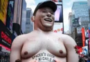 Giant inflatable Elon Musk appears in Times Square ahead of SpaceX IPO, with scathing message for its CEO