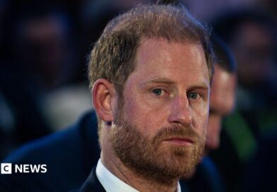 Prince Harry, Duke of Sussex, delivers a speech during the Kyiv Security Forum on 23 April 2026 in Kyiv, Ukraine. 