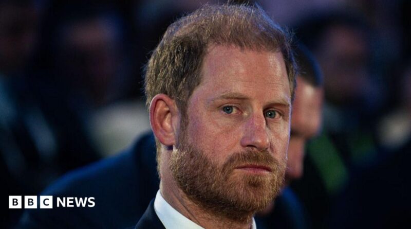 Prince Harry, Duke of Sussex, delivers a speech during the Kyiv Security Forum on 23 April 2026 in Kyiv, Ukraine.