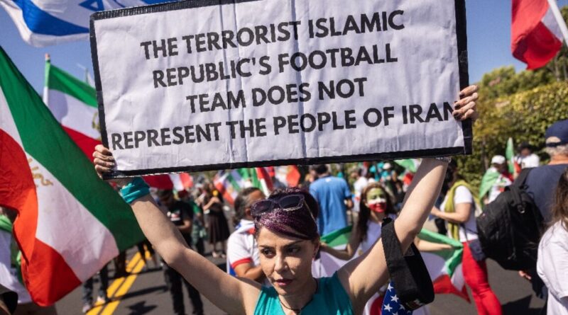 Hundreds protest Iran's 'regime team' ahead of World Cup opener